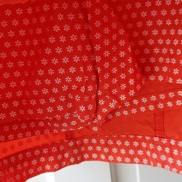 LANDS' END SKORT SKIRT WITH SHORTS ORANGE WHITE FLORAL COTTON BLEND SIZE 6 - Picture 6 of 6